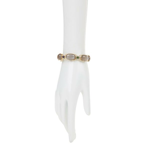 Colleen Lopez Goldtone Moonstone, Chrome Diopside and Amethyst Bracelet 7" - Picture 4 of 4